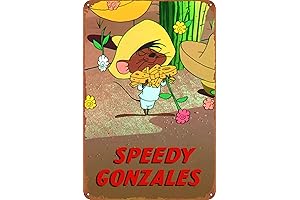 Speedy Gonzales Plush - 8" Metal Tin Logo Vintage Home Decoration