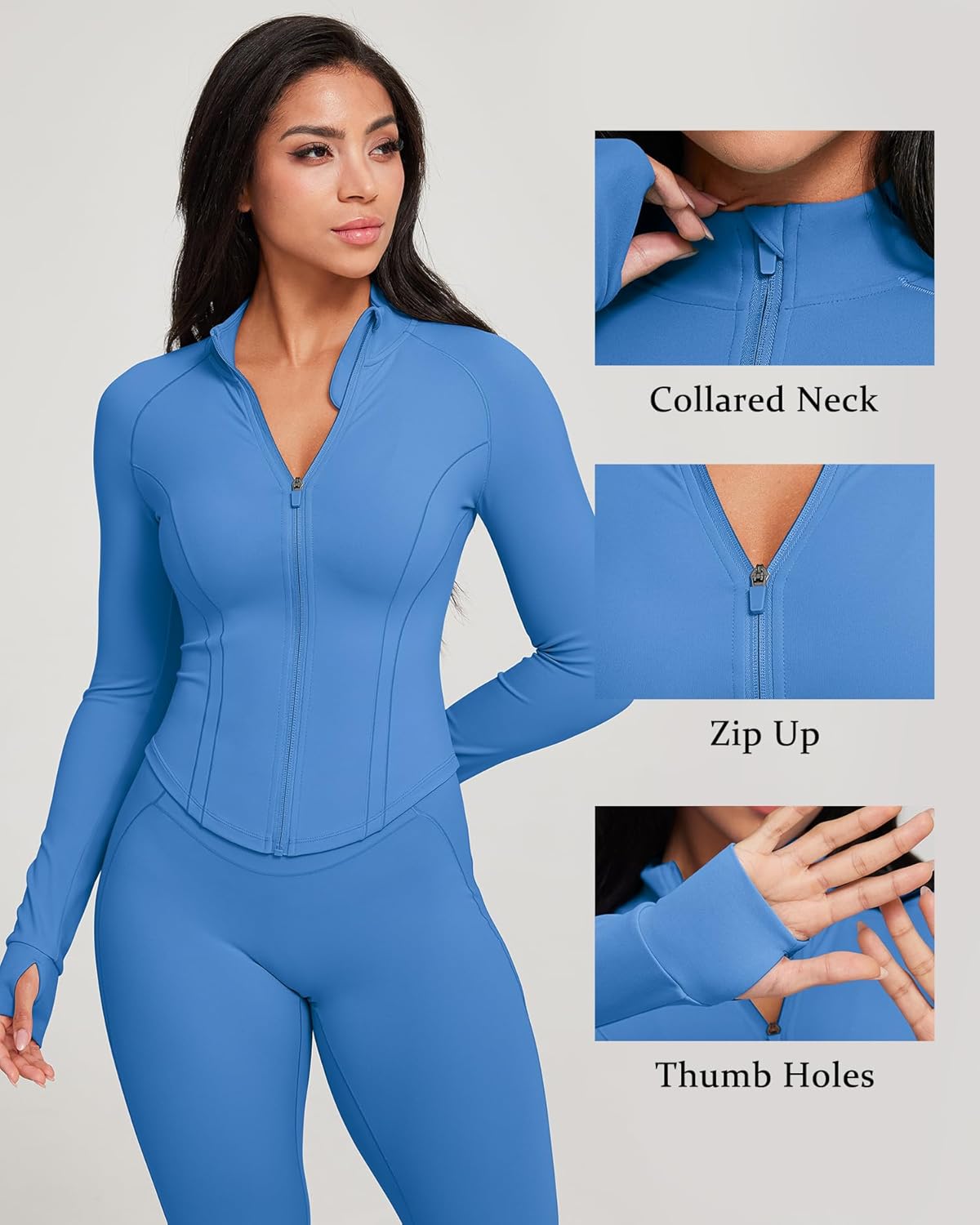 GYM RAINBOW Womens AiringBrez Athletic Workout Jacket Lightweight Waist-Snatching Zip Up Running Cropped Jackets Gym Top