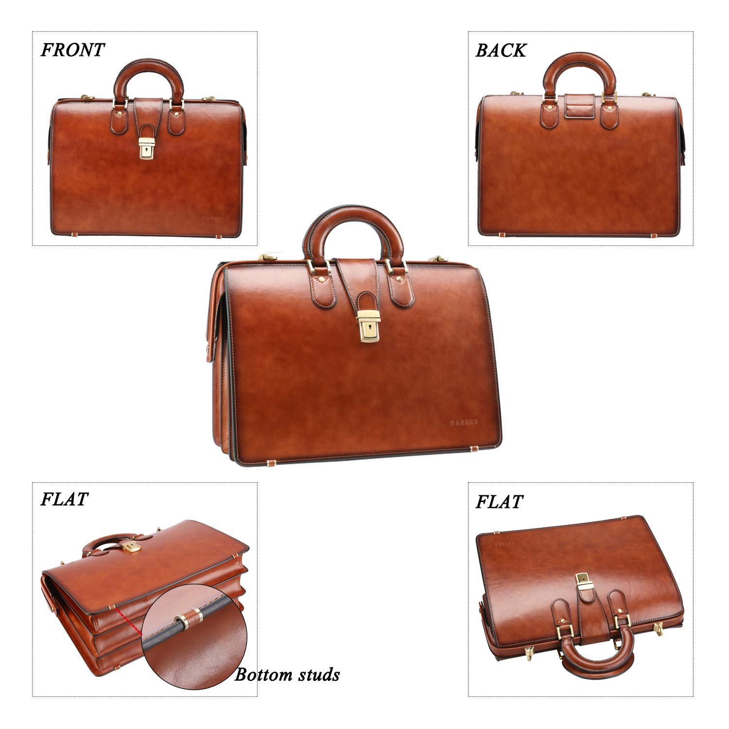 Buy Banuce Vintage Leather Briefcase for Men with Lock Doctor Bag
