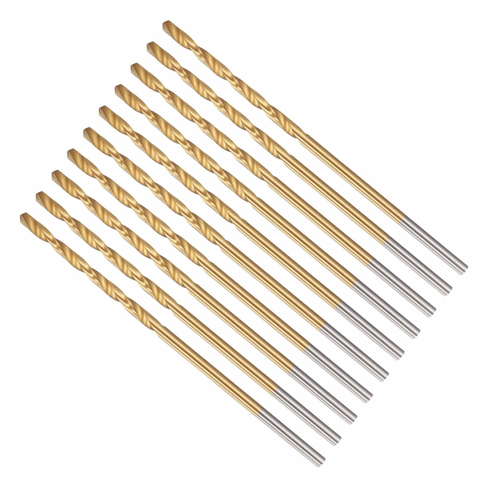 CoCud 1.6mm Drill Bit, 1/16" Cutting Diameter, 4341 HSS Jobber Bits TiN Coated 118° Cutting Angle - (Applications: for Drilling Soft Metal Plastic Wood), 10-Pieces — image 1
