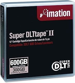 خرطوشة التخزين المغناطيسي Super DLTtape II من ايماشن بسعات 300/600 جيجابايت، خرطوشة تخزين، وسيط تخزين