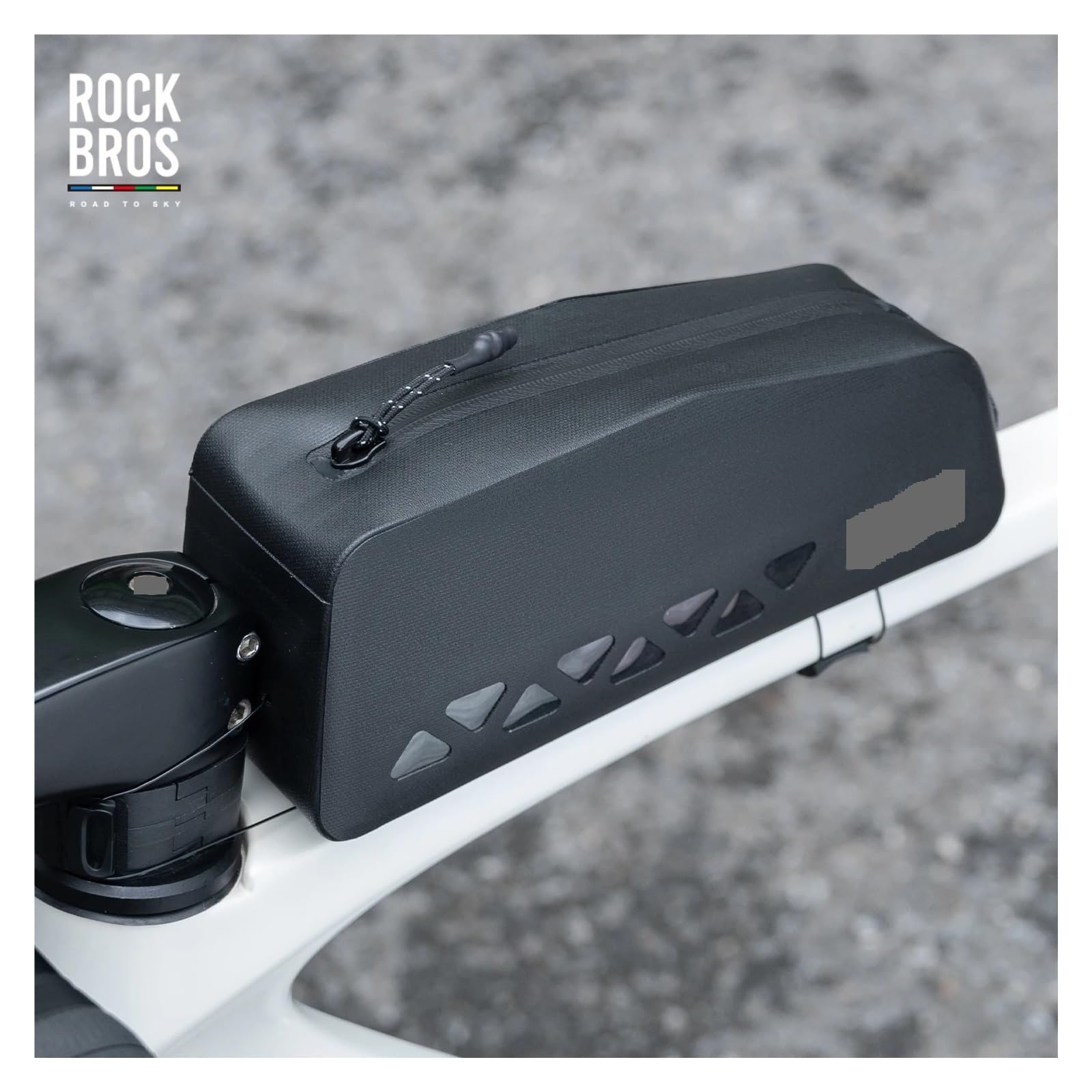Compatible con Bolsa de Bicicleta, Tubo Superior Impermeable sin Costuras, Marco Frontal, triángulo Gran Capacidad, Ciclismo Carretera MTB(AS-142-BL)