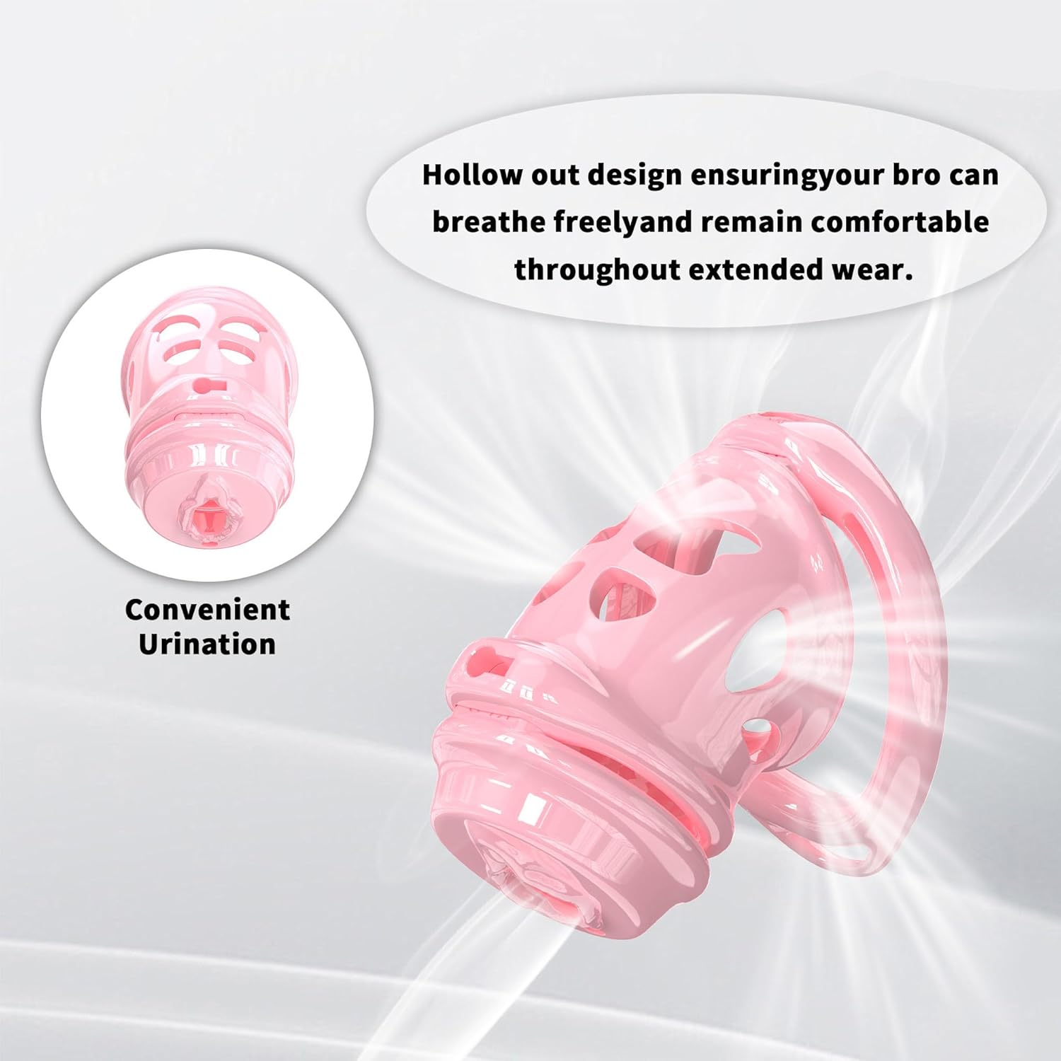 Male Chastity Device Cock Cage - Lightweight Double Cage Chastity Lock for Men with 6 Rings & Urethral Catheter Adult Sex Toys Auxiliary Belt for Male Penis Exercise and Abstinence