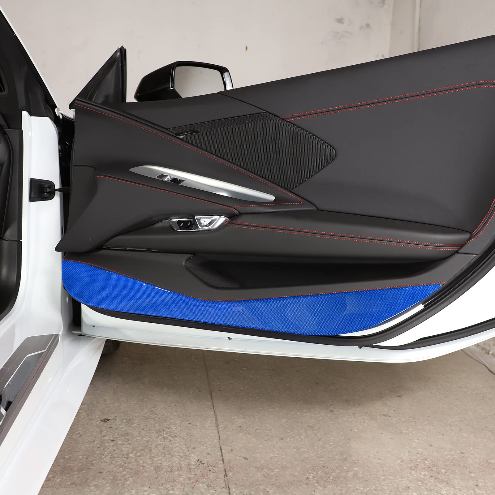 Amazon.com: Soft Carbon Fiber Car Door Anti Kick Panel Trim