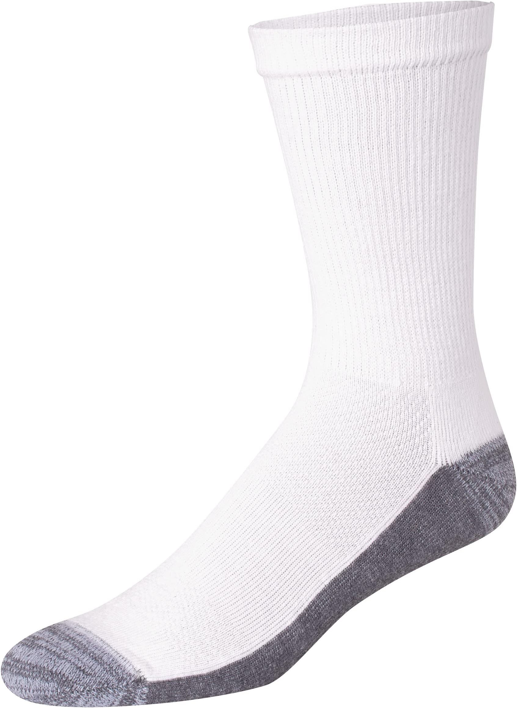 Men's X-Temp Big and Tall Crew Socks (Pack of 12), White