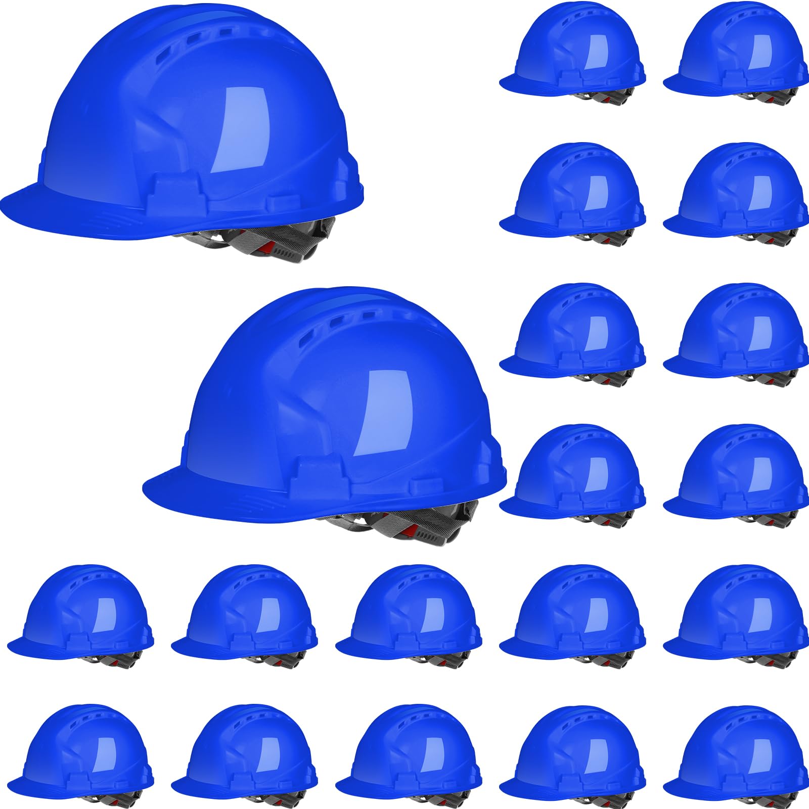 Leumoi 20 Pack Hard Hat Bulk 4-Point ABS Safety Helmets Adjustable