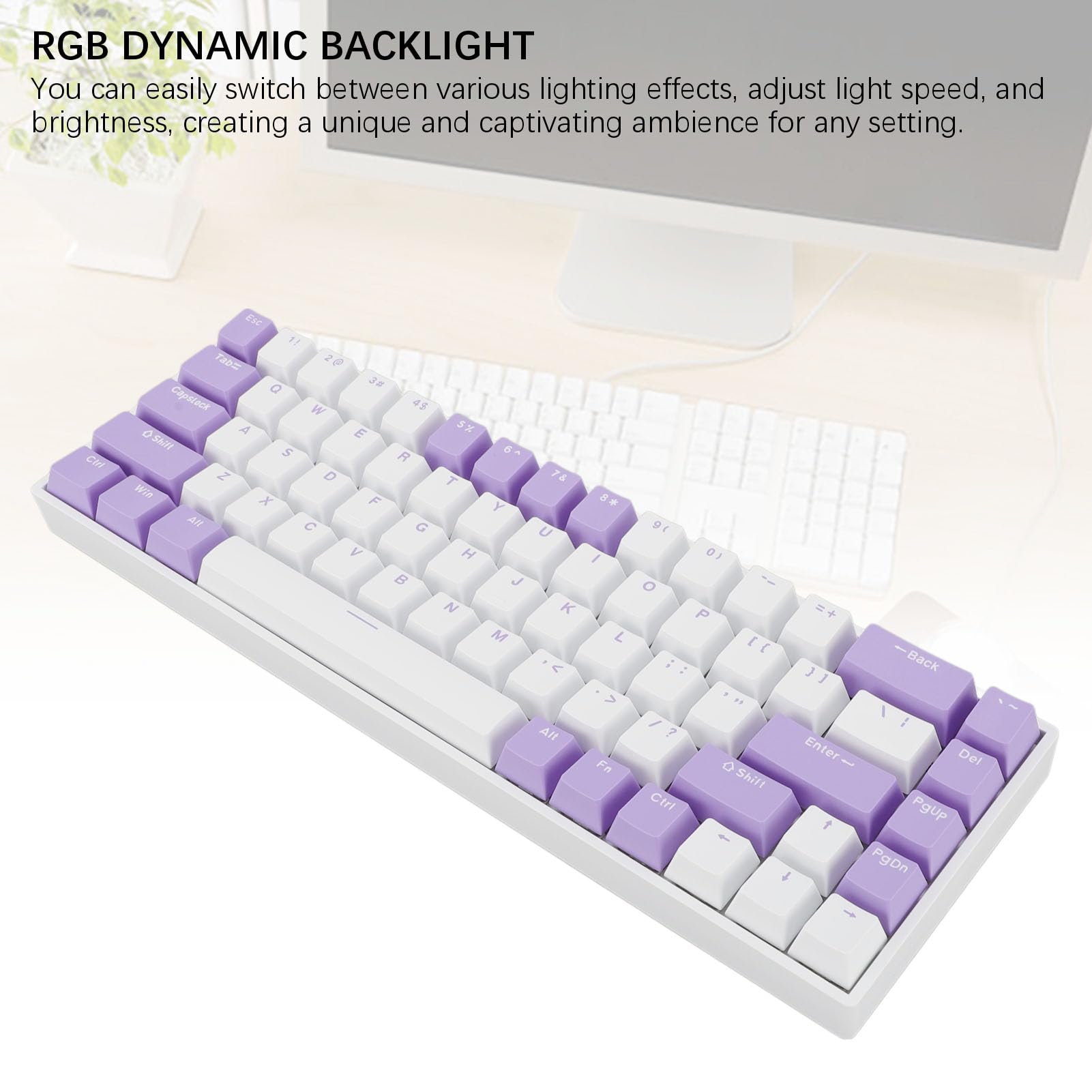 Klawiatura mechaniczna SustVita z podświetlanym RGB N Key Rollover Blue Switch do gier Office 10 HarmonyOS