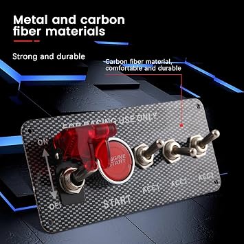 12V Car Ignition Switch Engine Start Push Button 3 Toggle Racing Panel