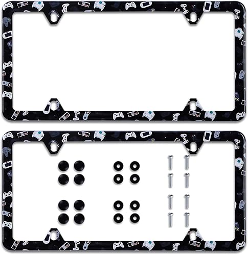 Miniatura 8 de Marco de matrícula de patas de perro de acuarela, 1 pieza de acero inoxidable con patas de animales, accesorio de cubierta de placa de automóvil a