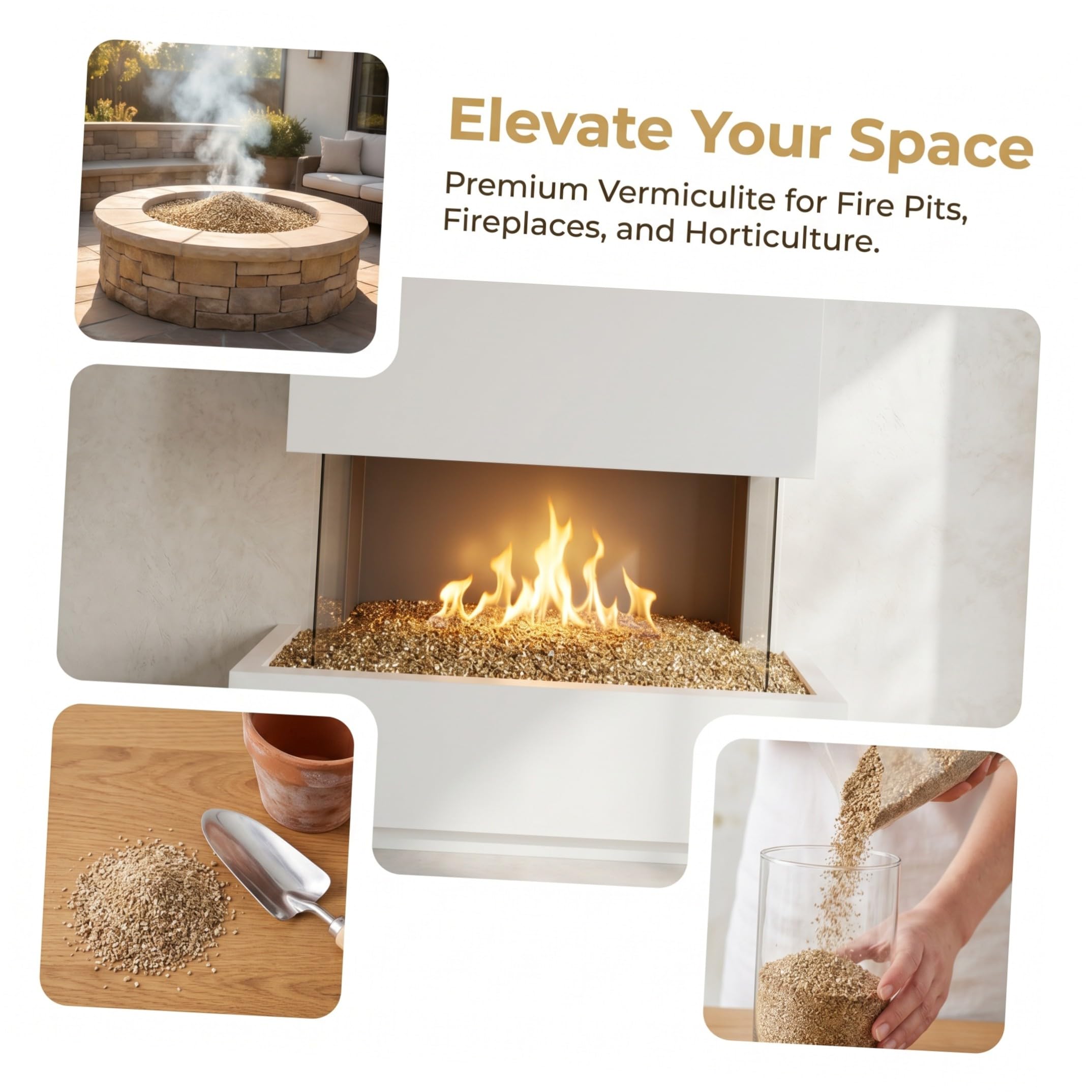 Granuli di Vermiculite per Riempimento Vasi with proprietà Drenanti e Aeranti e Coltivazione di Piante e Funghi per Giardinaggio Interno ed Esterno