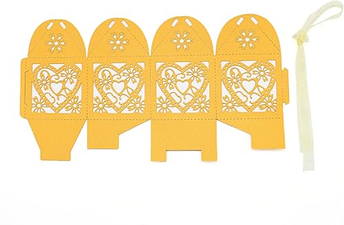 Miniatura 4 de KPOSIYA - Caja con corazón cortado con láser y cintas para recuerdos de fiesta, regalos, chocolates, dulces y bombones, para cumpleaños, fiestas de