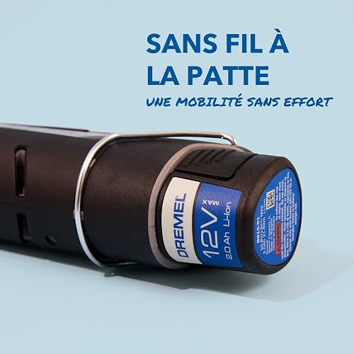 Dremel 8240 Outil rotatif sans fil, batterie Lithium-Ion 12V 2Ah - Outil multifonction avec 5 accessoires, vitesse variable 5.000-35.000 tr/min et charge rapide - 4