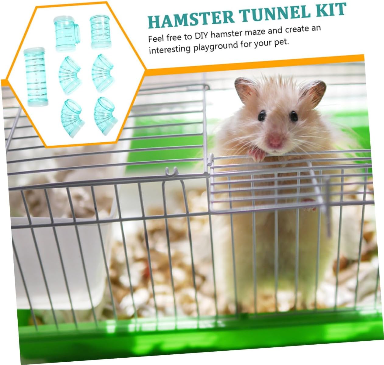TEHAUX 3 Sets DIY Hamster Cage Tubes and Tunnels Kit Plastic Maze Pipe Connectors External Hamster Cage Supplies Blue Small Animal Habitat Accessory and Squirrels