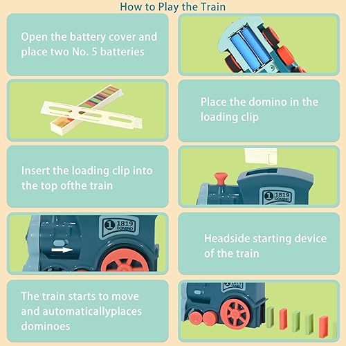 Miniatura 6 de Domino Train Toy Kids Games 200Pcs Automatic Dominoes Building Set Rally STEM Montessori Stacking Toys for 3+ Year Old Boys Girls Autistic Toy Gifts