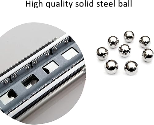 Miniatura 3 de 1 par de diapositivas industriales resistentes para cajón, con montaje lateral, con rodamiento de bolasextensión completa, rodamiento de carga de