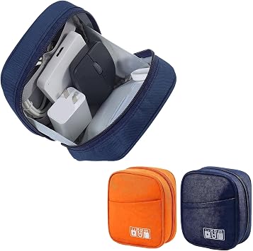 2Pcs Tech Pouch for Travel, Travel Pouch, Colorful Tech Pouch for Everyday Use and Business Trips Blue and Orange