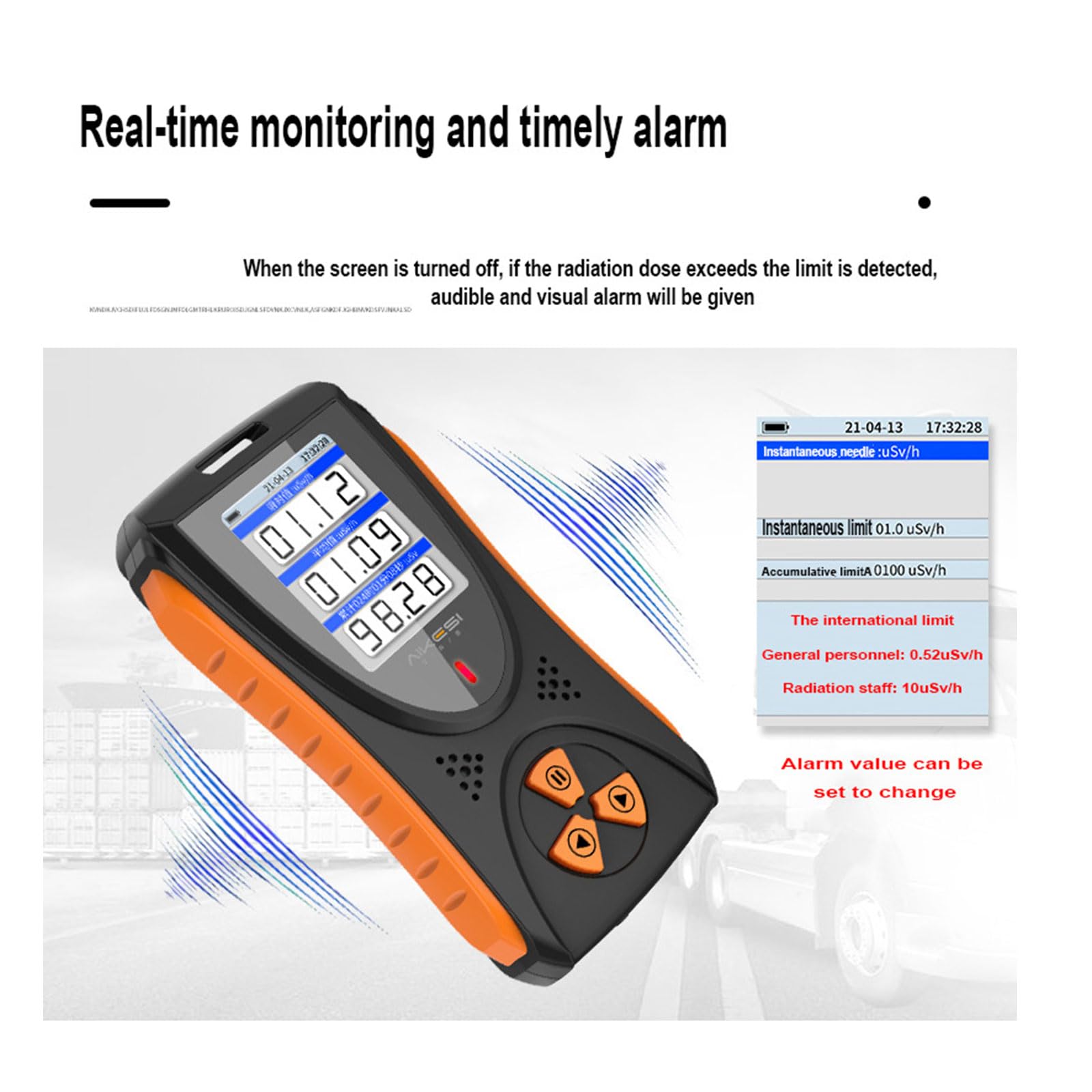 DewinLVD GC-03 Multifunctionele stralingsdetector, 3-in-1 elektromagnetische stralingsdetector, geigerteller, 2,4 inch kleurendisplay, zwart DewinLVD GC-03 Multifunctionele stralingsdetector, 3-in-1 elektromagnetische stralingsdetector, geigerteller, 2,4 inch kleurendisplay, zwart