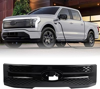 NL3Z8200CB Gloss Black Grill Compatible With 2022-2025 Ford F150 F-150 Lightning PRO Bumper Grille Gloss Black Replacement NL3Z8200CB
