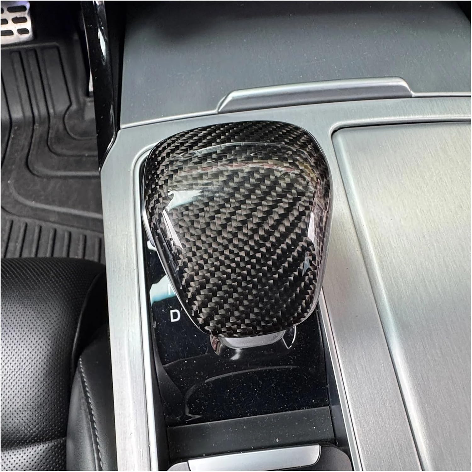 Carbon Fiber Car Knob Protector Auto Shift Gear Cover Trim Compatible for Kia Stinger 2018 2019 2020 2021 2022