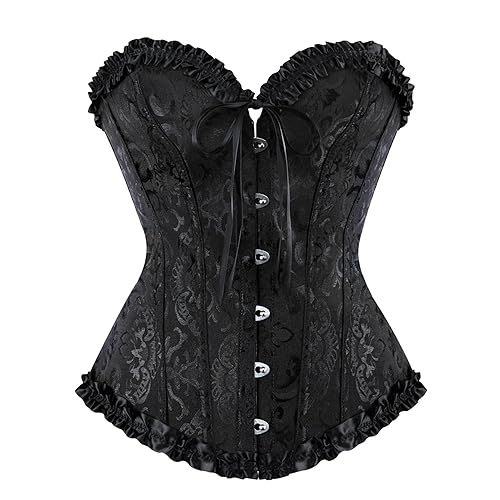 Moonight Corsets for Women Renaissance Floral Lace up Boned Overbust