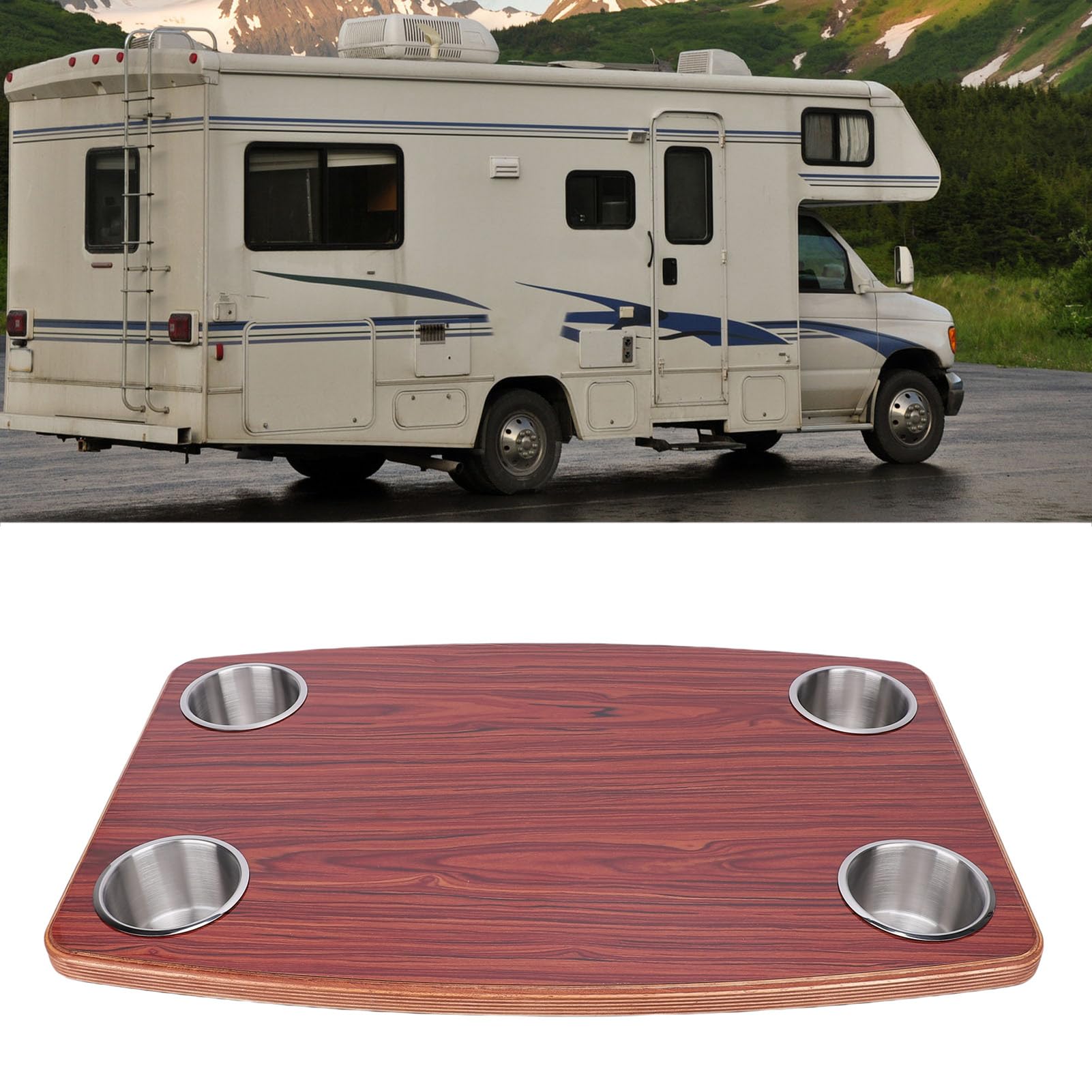 KIMISS Rechteckige RV-Tischplatte 600 X 400 Mm für Boote und Wohnmobile – Langlebige Beschichtete Oberfläche für Stilvolle Freistehende Nutzung