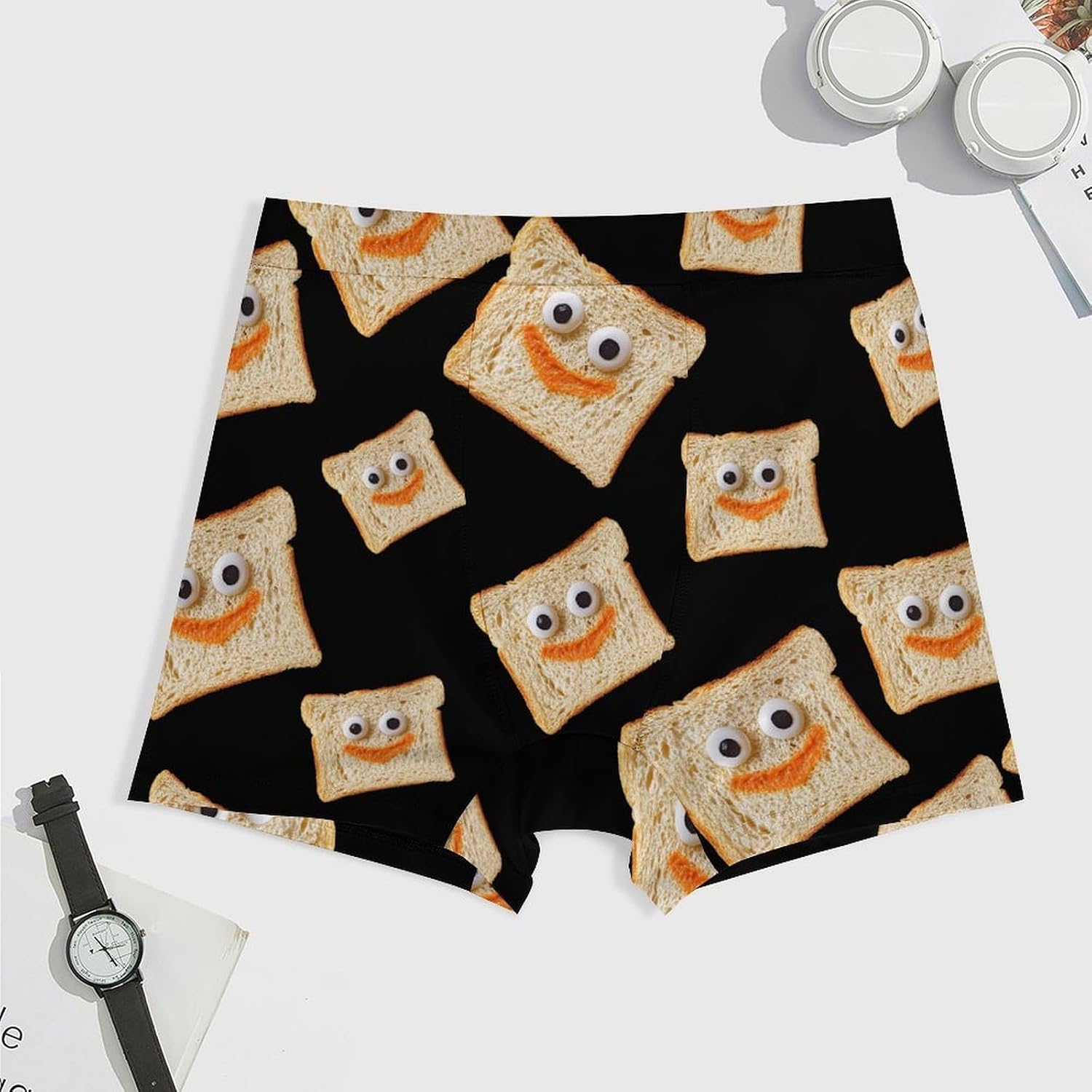 Funny Toast Slices Men's Underwear Boxers Briefs for Men Stretch Shorts