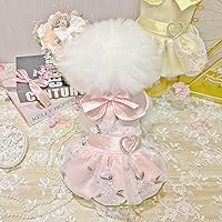 Vista 44 de Vestido de princesa de encaje para perros pequeños y pequeños extragrandes, color negro, talla L