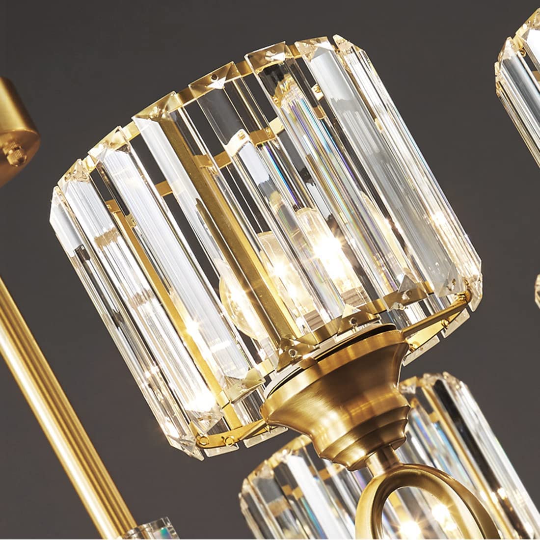 Lustre 6 lumières doré Lizzi - Masiero, spécialiste du lustre en cristal et de la lampe en verre