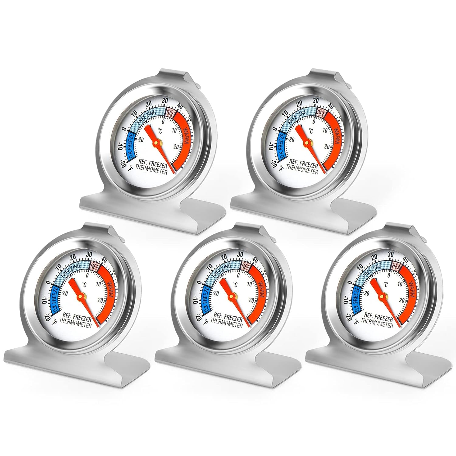 MEANLIN MEASURE 5Pcs Refrigerator Thermometer,2″ Large Dial with -20~80°F/-30~30°C Red Indicator Thermometer for Refrigerator and Cooler MEANLIN MEASURE 5Pcs Refrigerator Thermometer,2″ Large Dial with -20~80°F/-30~30°C Red Indicator Thermometer for Refrigerator and Cooler