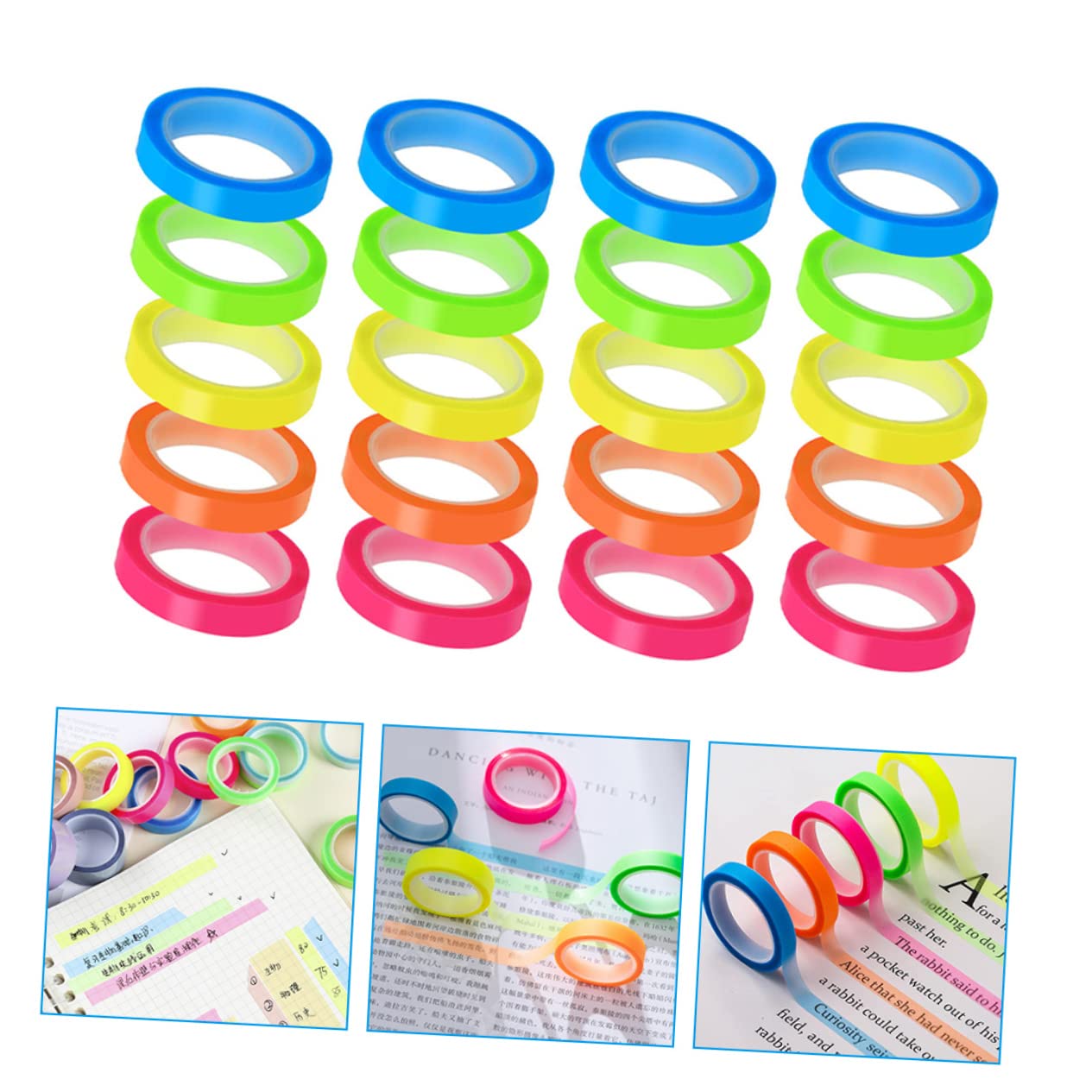 SHINEOFI 40rollos Pestañas Transparentes De Marcadores De Página Autoadhesivos Multifuncionales Para Material Escolar Resistente y Reposicionable Para y