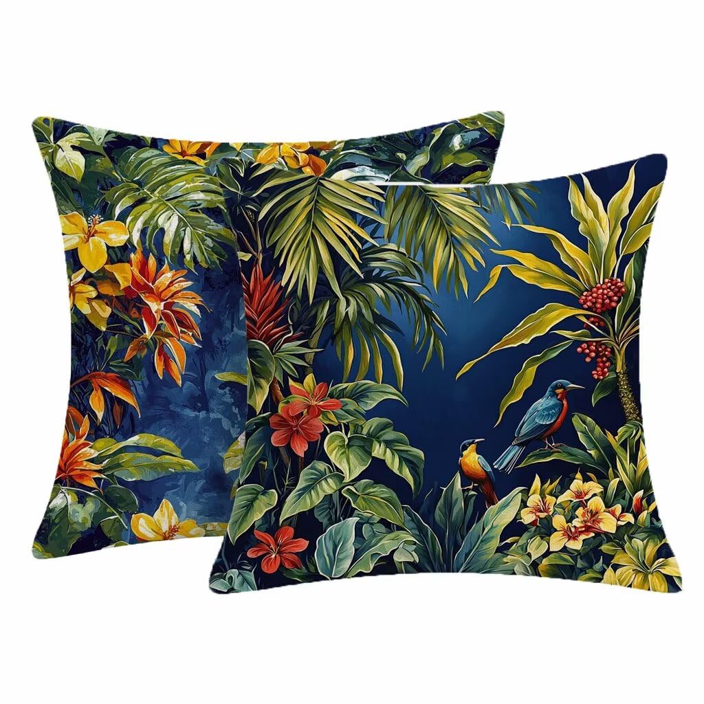 Housse coussin imperméable avec fermeture éclair dissimulée lot de 2 en lin 60x60