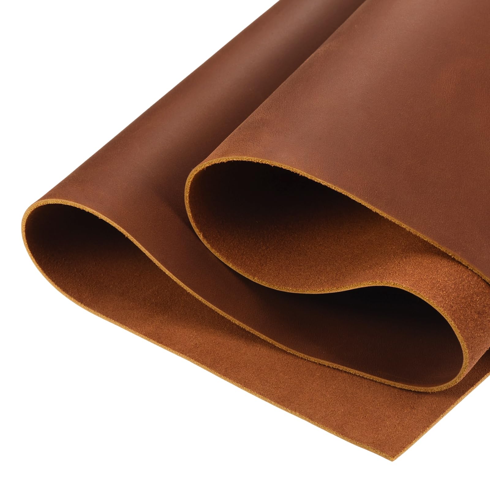 sourcing map Genuine Leather Sheets, 10" x 14" 4-5 oz (1.8-2mm) Thick Full Grain Leather Sheet Tooling Precut for Carving Engraving Molding Embossing Stamping, Red Brown
