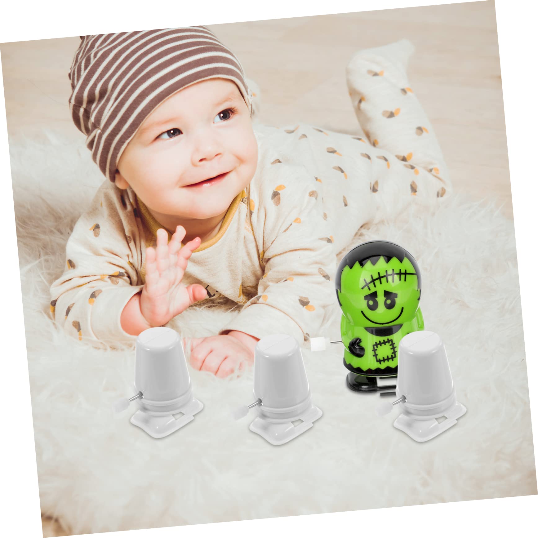 6pcs Clockwork Legged Robot Toy Clockwork DIY Movement School Supply Stocking Stuffers Kids Toys Kids Clockwork Toys DIY Material Toys for Kid Plastic Part White Child Slush