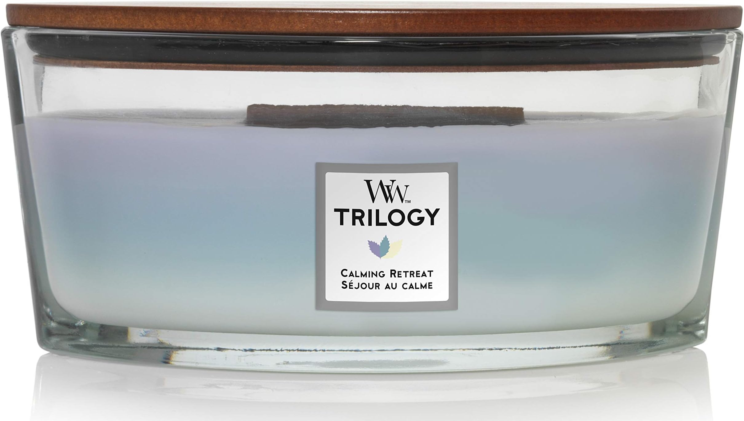 WoodWick Ellipse Trilogy Scented Candle | Calming Retreat | with Crackling Wick | Burn Time: Up to 50 Hours