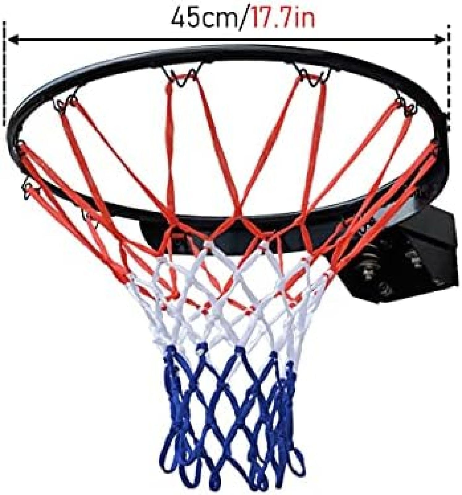 Canestro da basket professionale con bordo e rete, montaggio a parete, porta da basket per palestra e scuola, doppie molle, capacità di carico 150 kg, design resistente