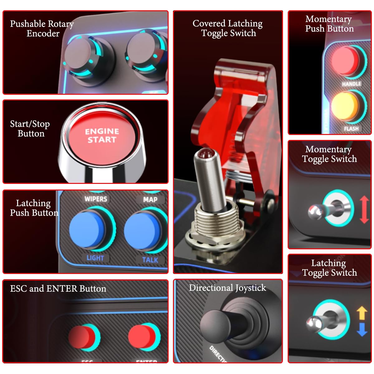 Snapklik.com : PXN CB1 Button Box Sim Racing For American Truck And ...