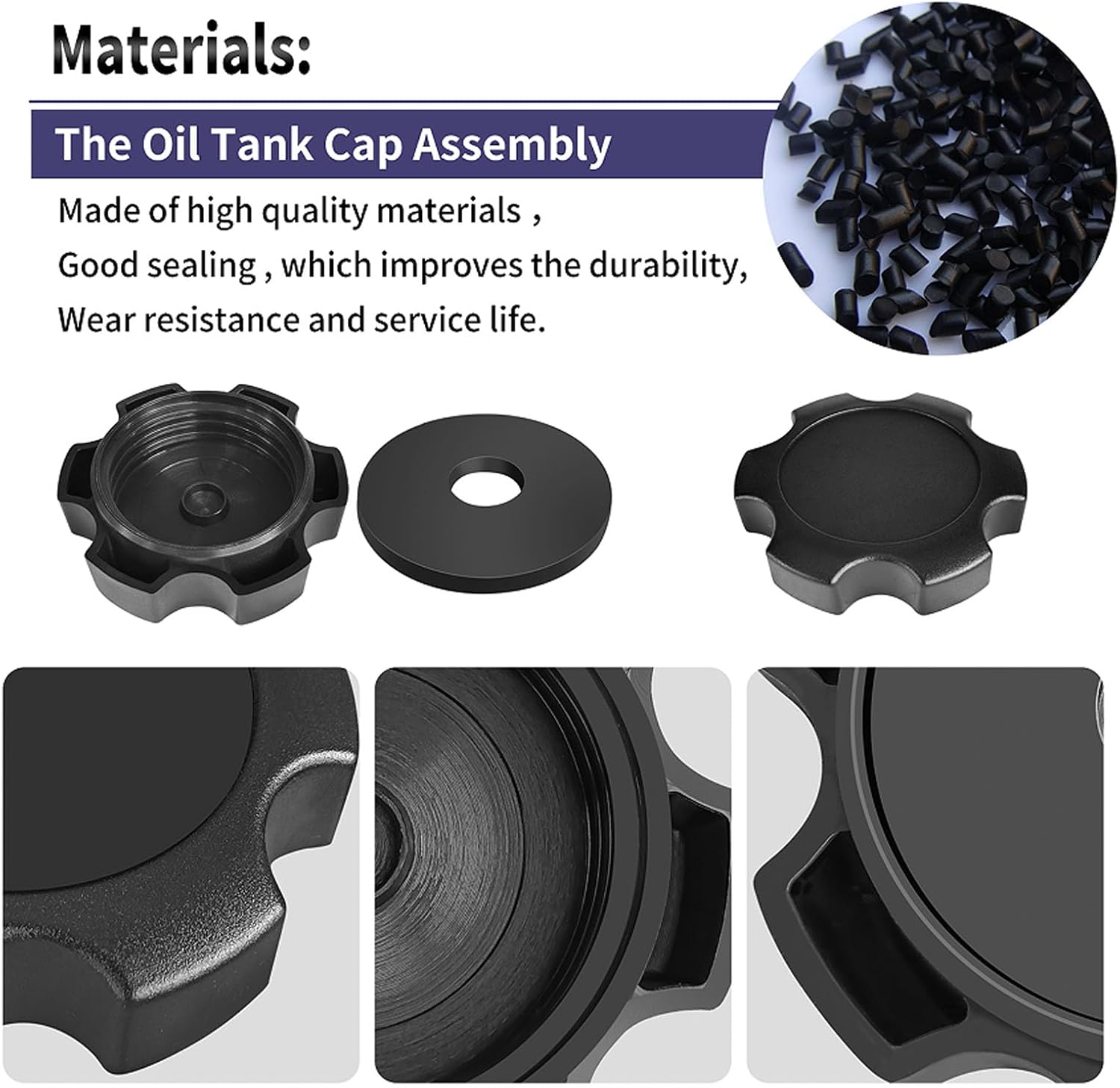 FJ0-67840-00-00 Oil Tank Cap Assembly for Yamaha series 1997-2000 Replace GE2-6784A-00-00, Black