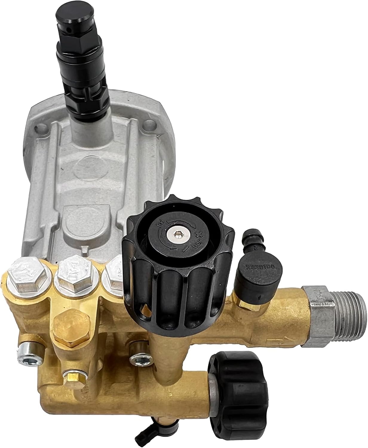 Annovi Reverberi RXV25G30D-EZ 3/4" D Version Hollow Shaft Replacement Pump 3000 PSI, 2.5 GPM, 3400 RPM Easy Start Valve Thermal Relief Valve Detergent Outlet Adjustable Unloader Triplex Plunger Pump