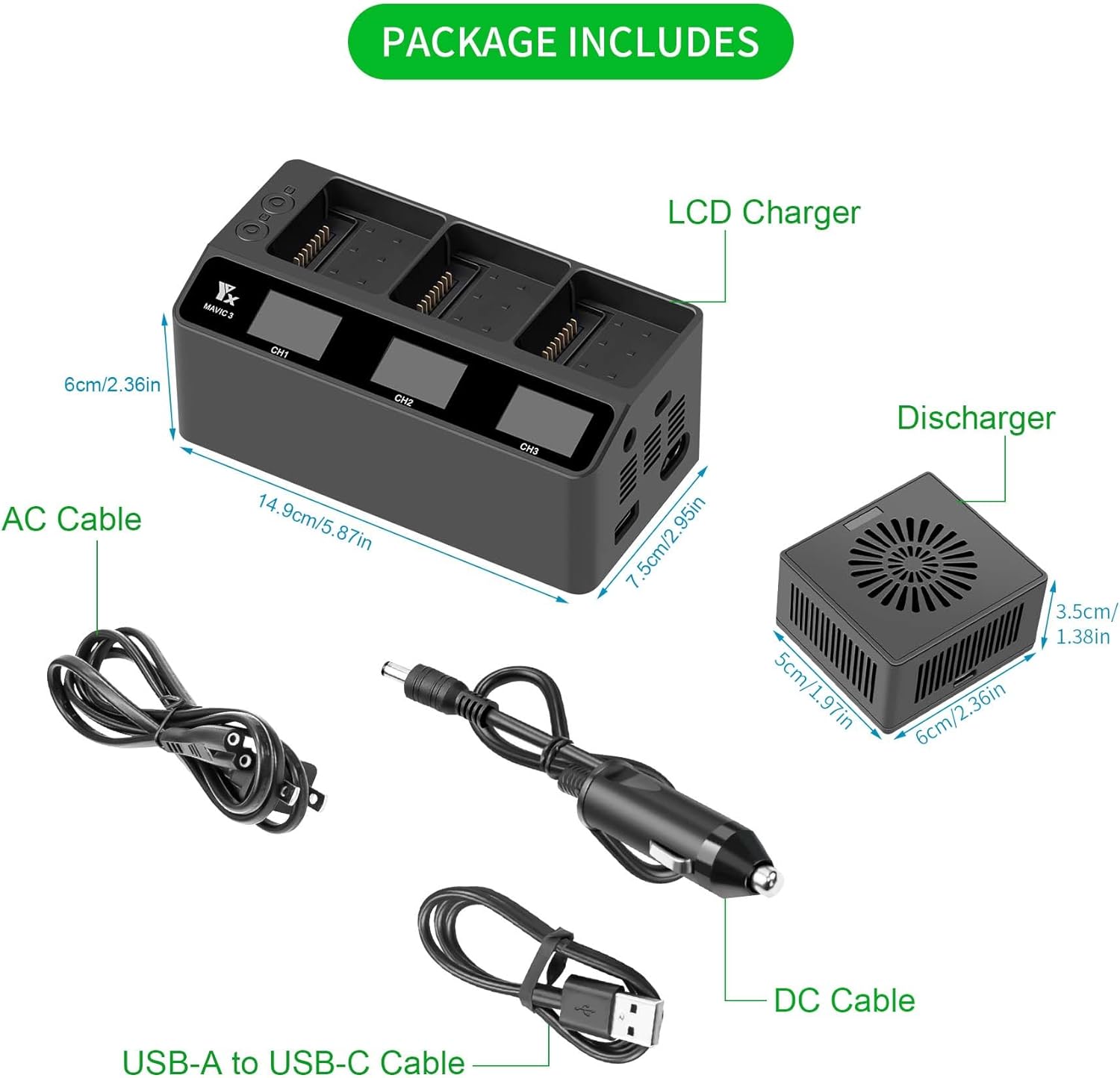 230W LCD Multifunction Battery Charger for DJI Mavic 3 Pro Cine Classic Enterprise Drone,Parallel Fast Charging Hub,Simultaneous Charge 3 Batteries - Image 9