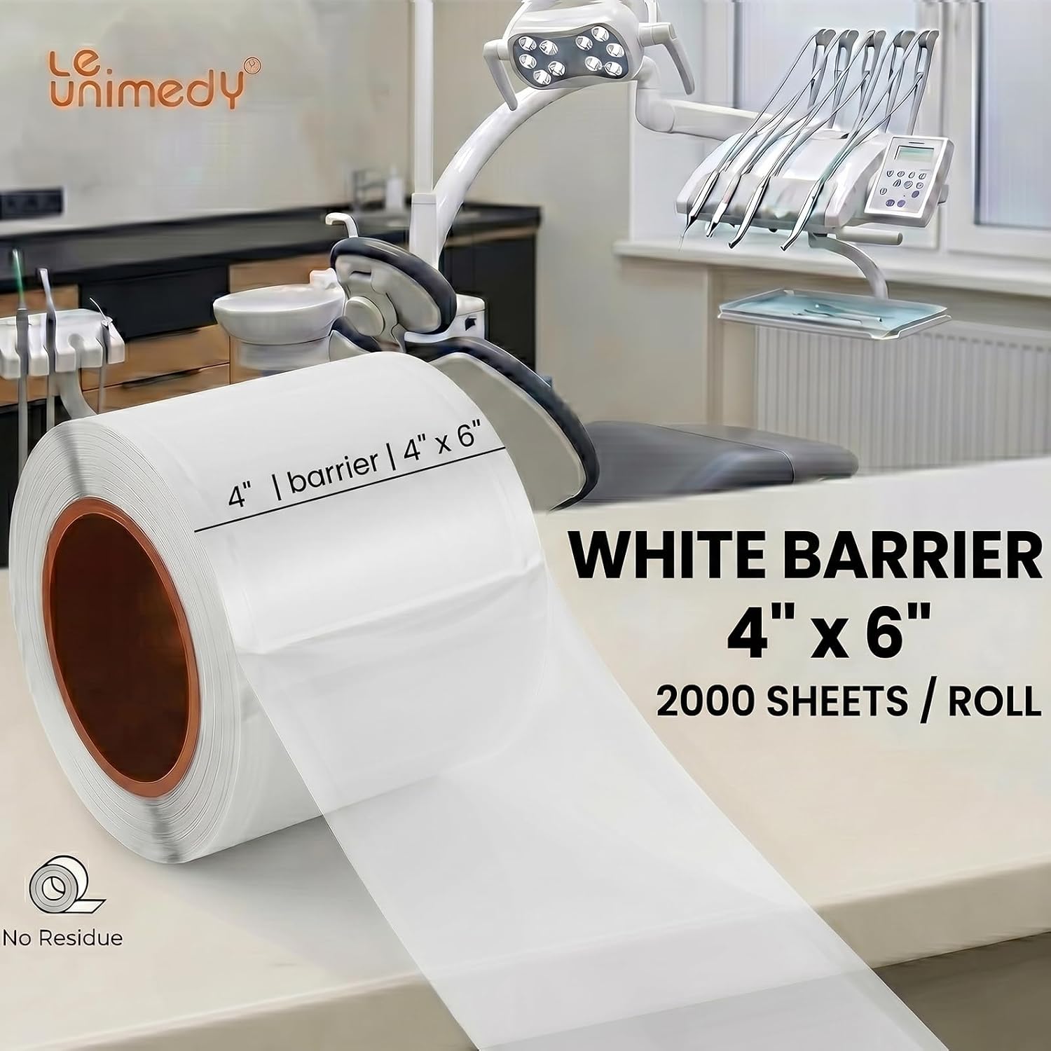 LE UNIMEDY Clear 2000 Sheet Barrier Film, Barrier Film Tattoo 4" x 6" Barrier Tape, Dental Barrier Film Roll Only