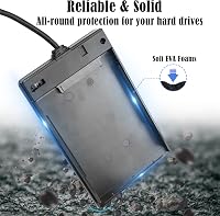 GINTOOYUN 2,5" HDD/SSD Külső Ház - USB 3.0 Szuper Gyors SATA III Merevlemez Tok Laptophoz és PC-hez, LED Kijelzővel, Fekete 6
