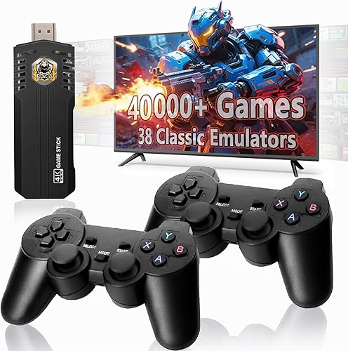 Retro Gaming Console Pro with 40,000+ Built-in Classic Video Games, Retro Game Stick with 38 Emulators, Video Gaming Stick HDMI Output, Plug & Play