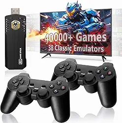 Console Retro Pro de Jogos com Mais de 40.000 Jogos Clássicos Internos, Cartão de Jogo Retro com 38 Emuladores, Saída HDMI para Vídeo, Plug & Play para TV