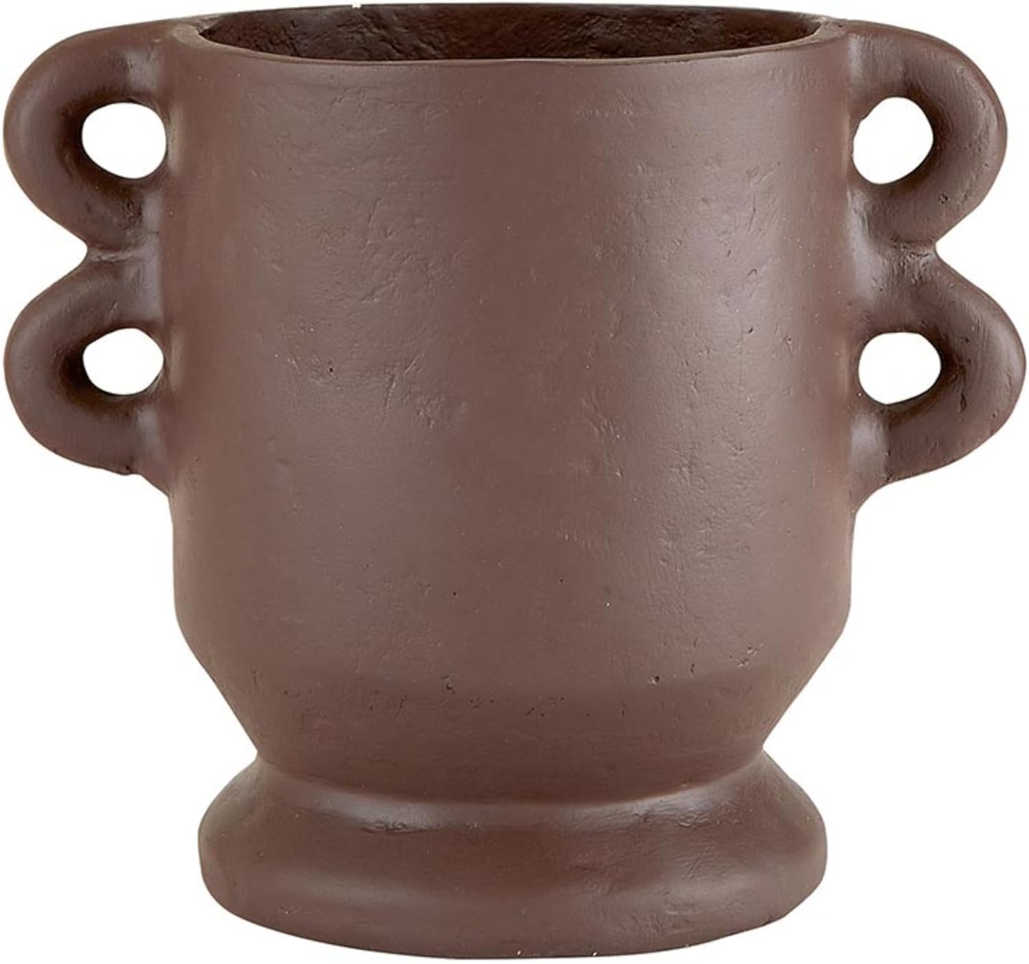 Santa Barbara Design Studio Pure Design Modern Paper Mache with 4 Handles Vase for Home Décor, 4.75" h, Natural