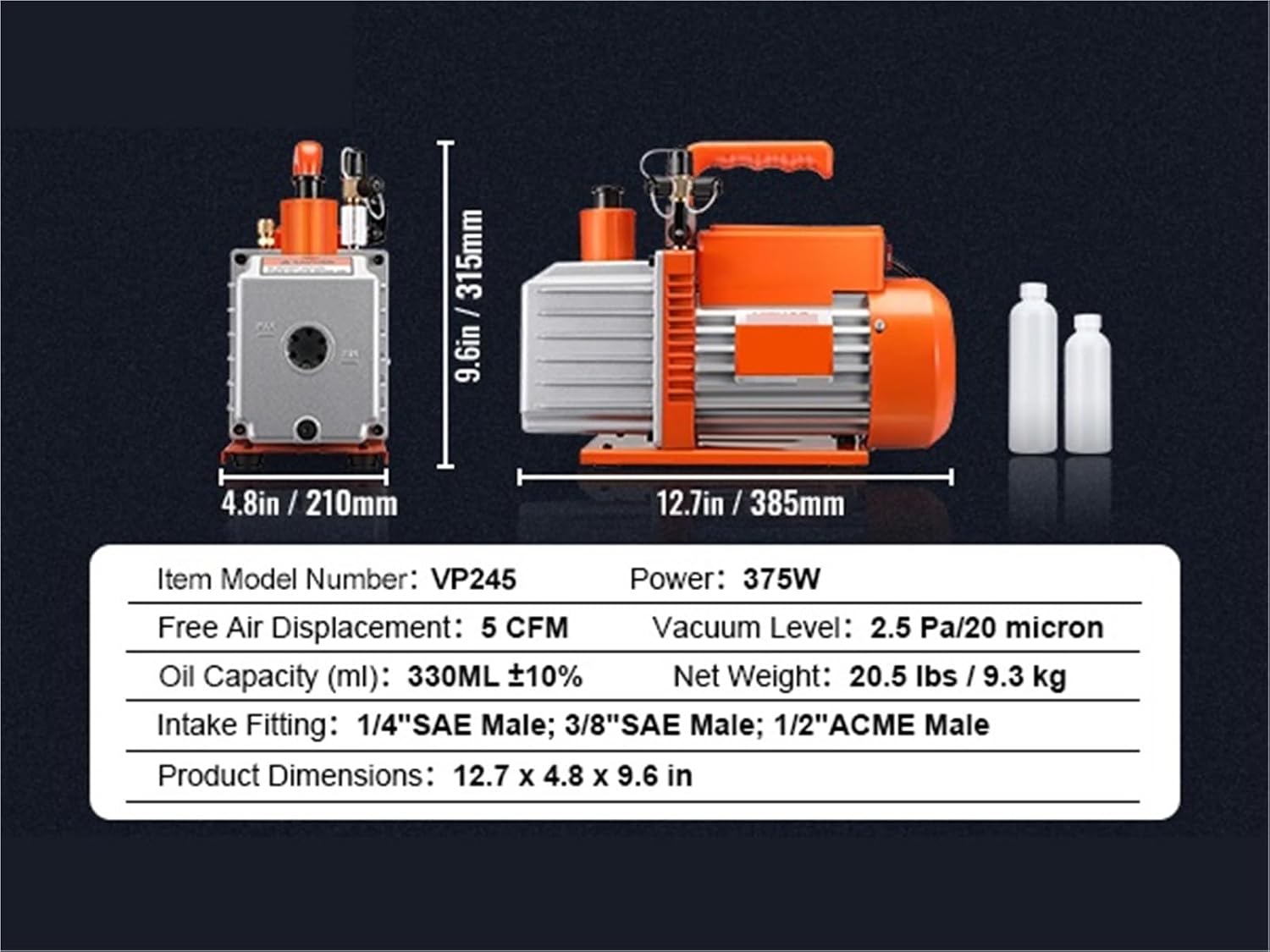 Vacuum Pump 3.5/5/7CFM AC120V Air Conditioning Conditioner Vacuum Pump for HVAC Repair Refrigeration Maintenance