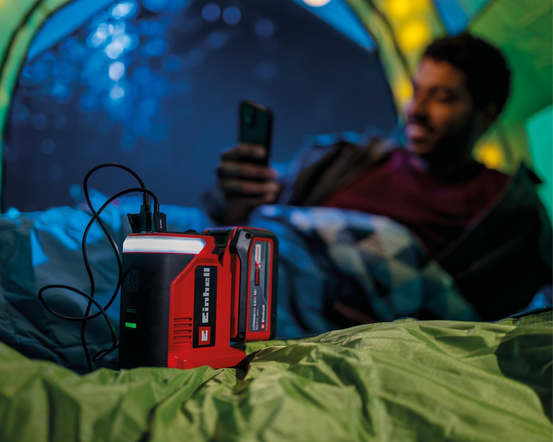 Einhell Akku-Energiestation TE-ES 18/150/1 Li-C-Solo Power X-Change (18 V, Wechselrichter, 230-V- & 12-V-Anschluss, USB-A- & USB-C-PD-Anschluss, Ladefunktion, ohne Akku)