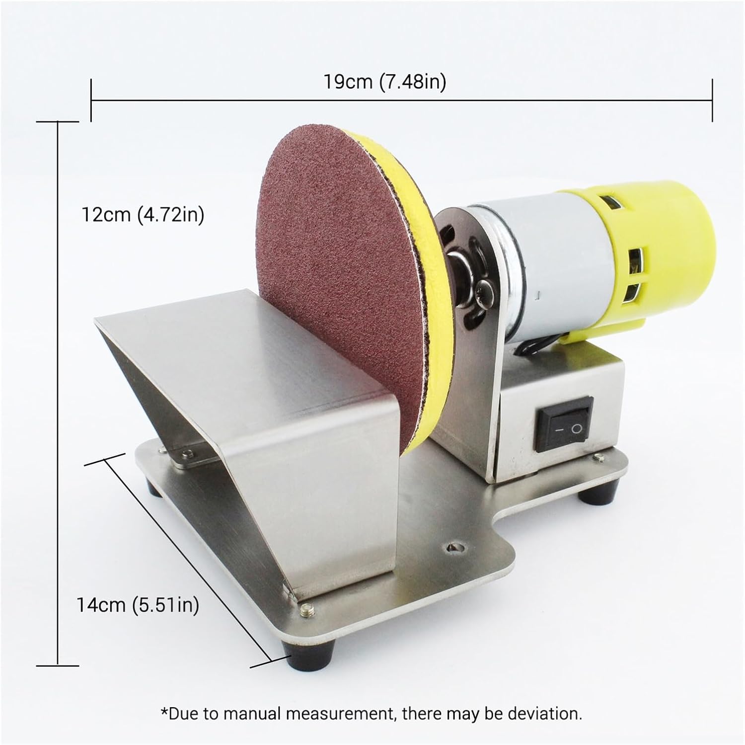 Electric Rotary Polisher Table Disc Sander Adjustable 7 Variable Speed 20 Pieces Sanding Discs for Polishing Grinding Multiple Applications