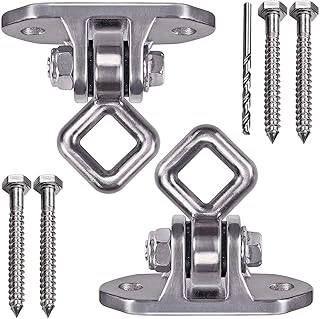IOH Set of 2 Heavy Duty Swing Hangers Stainless Steel 304 antirustã€2500 lb Capacityã€‘ 180Â° Silent Swing, Playground Porch Yoga Seat Trapeze, Hammock Chair, Hanging Kit, Swing Set Indoor Outdoor
