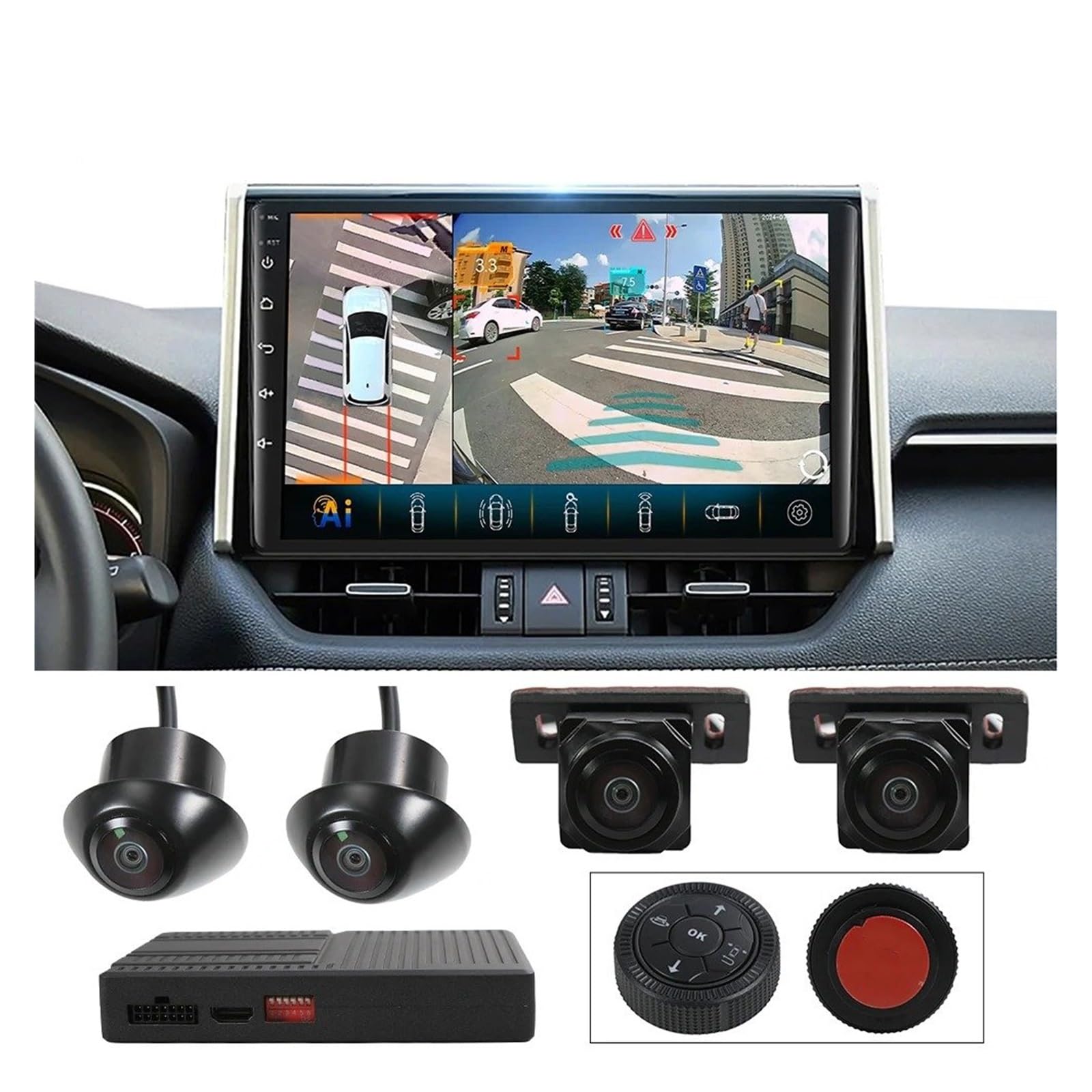 Rückfahrkamera Auto 1080P 3D 360 Grad Parkkamera Surround View System 4 Auto DVR Aufnahmekameras HD Vogelperspektive Panoramasystem