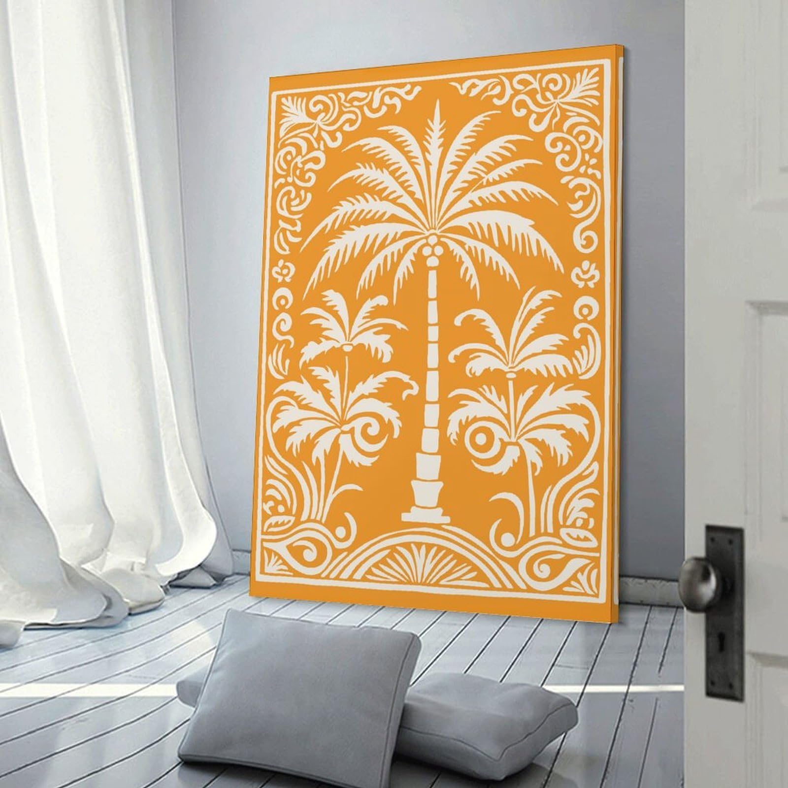 Junmoney Palm Tree Decorative Art Decorative Canvas Print, 20x30inch(50x75cm), for Hallway, Entryway Or Landing, Home Artwork for First Impressions